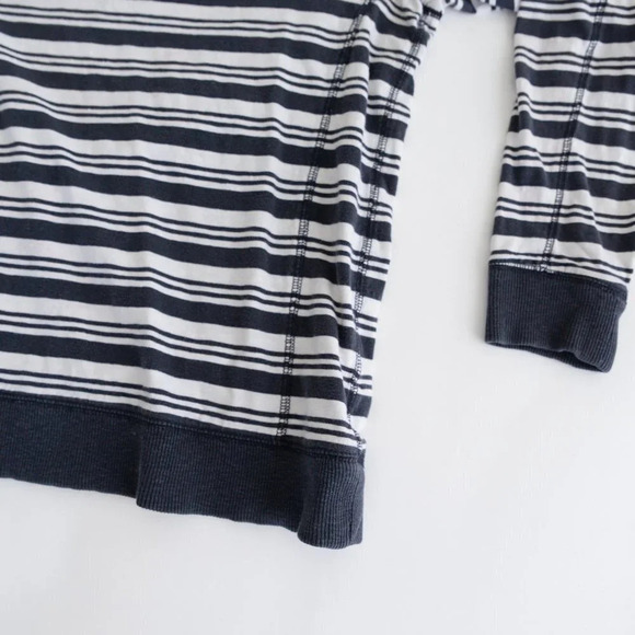 Vintage Timberland Navy & White Stripe Long Sleeve Shirt with Hood Size Medium - Picture 7 of 12